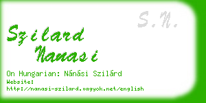 szilard nanasi business card
